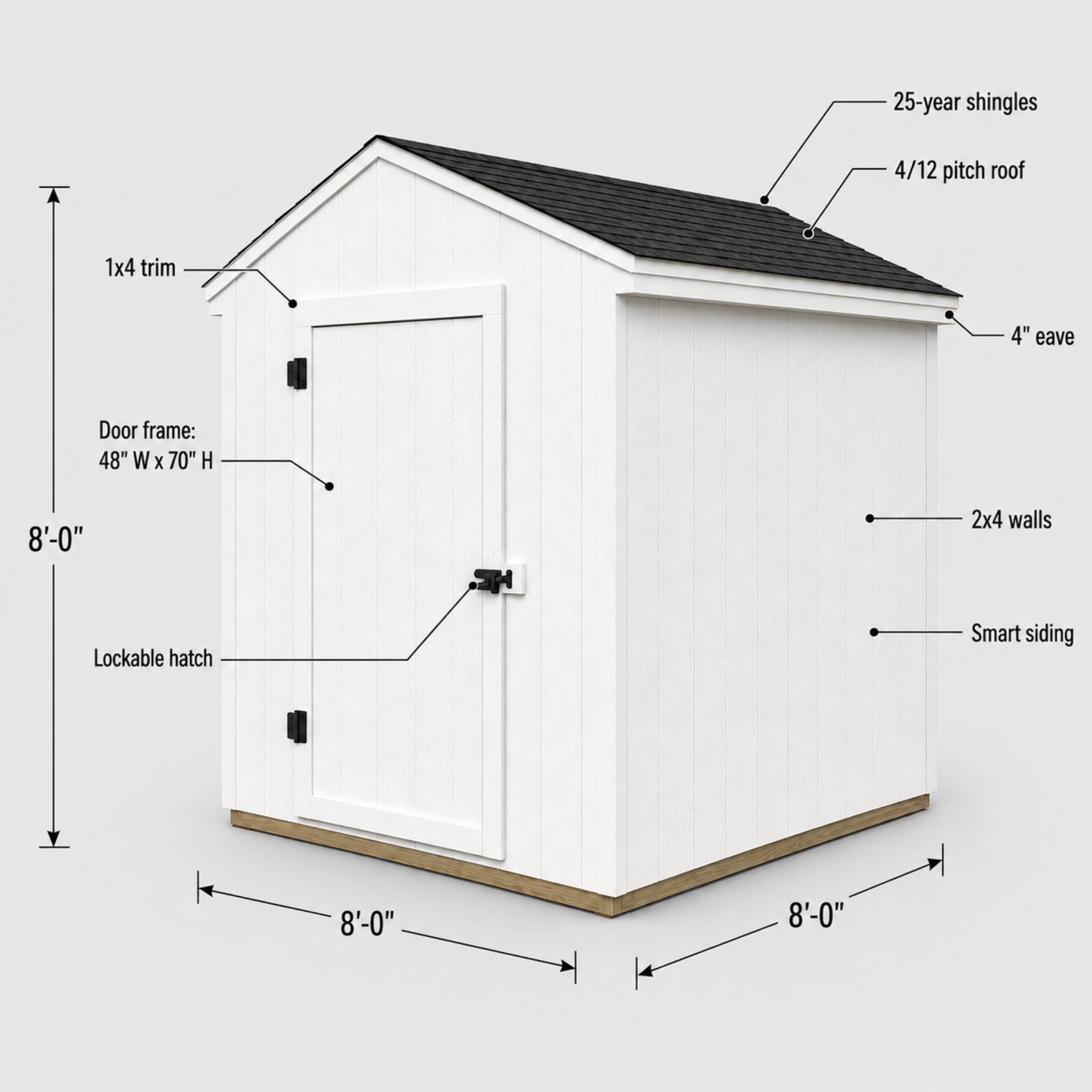 8’x8’ Storage Shed