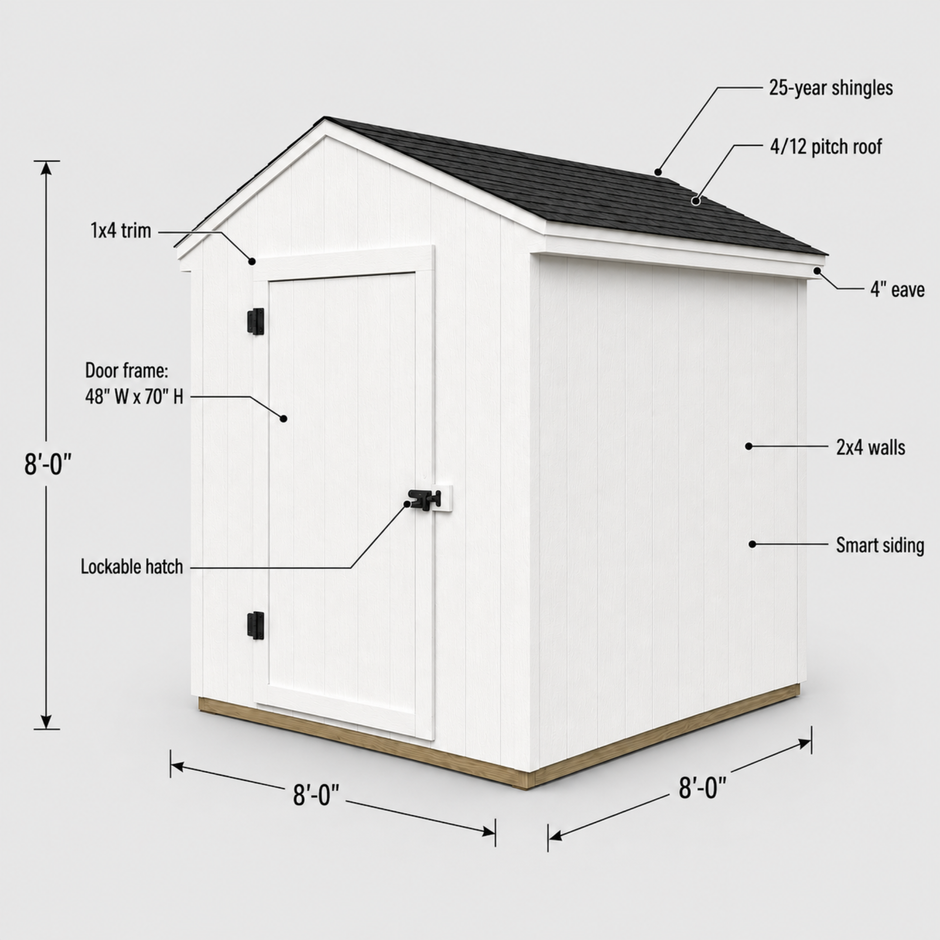 8’x8’ Storage Shed