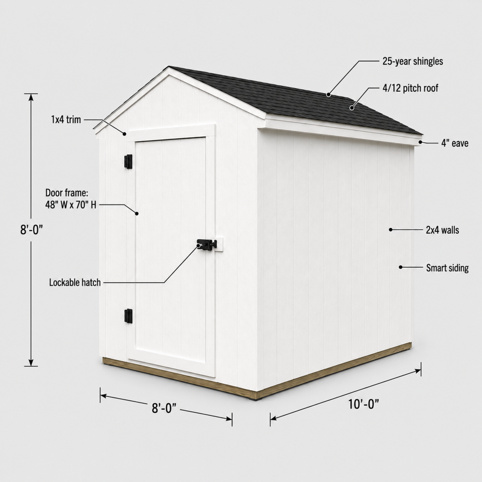 8’x10’ Storage Shed