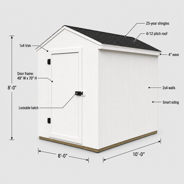 Wholesale 8’x10’ Storage Shed